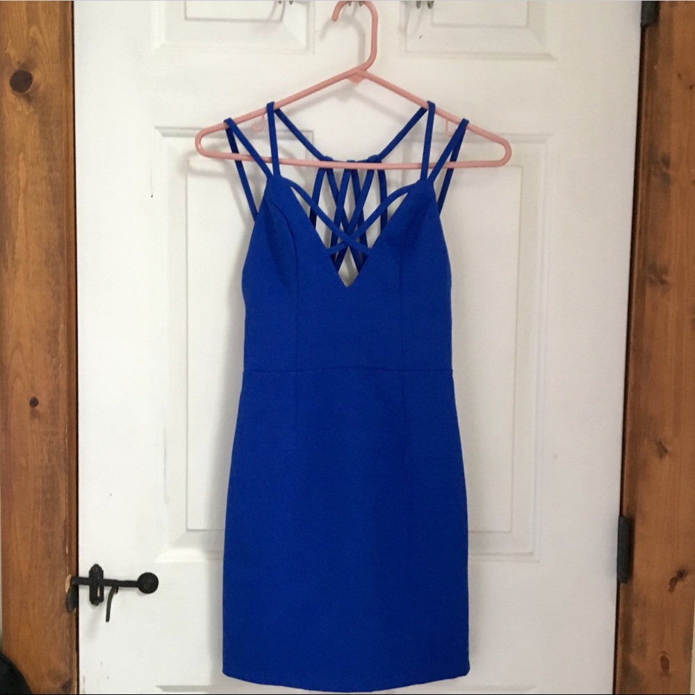 SABO SKIRT blue mini strappy party dress
